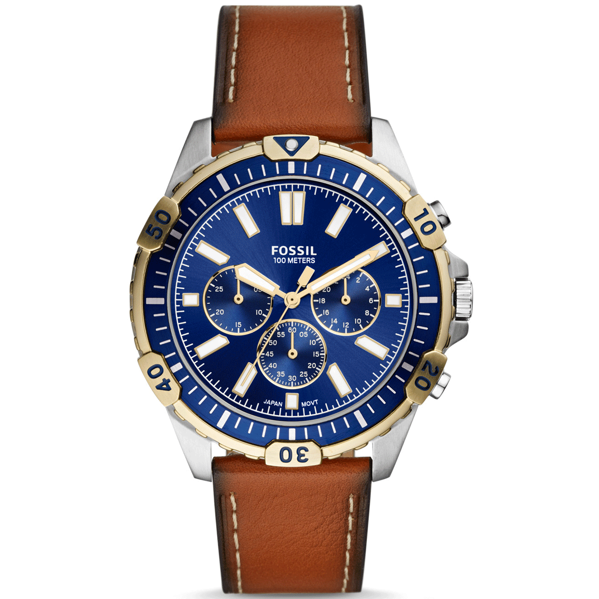 FS5625 Reloj Fossil Garrett de hombre pulsera de cuero 44mm