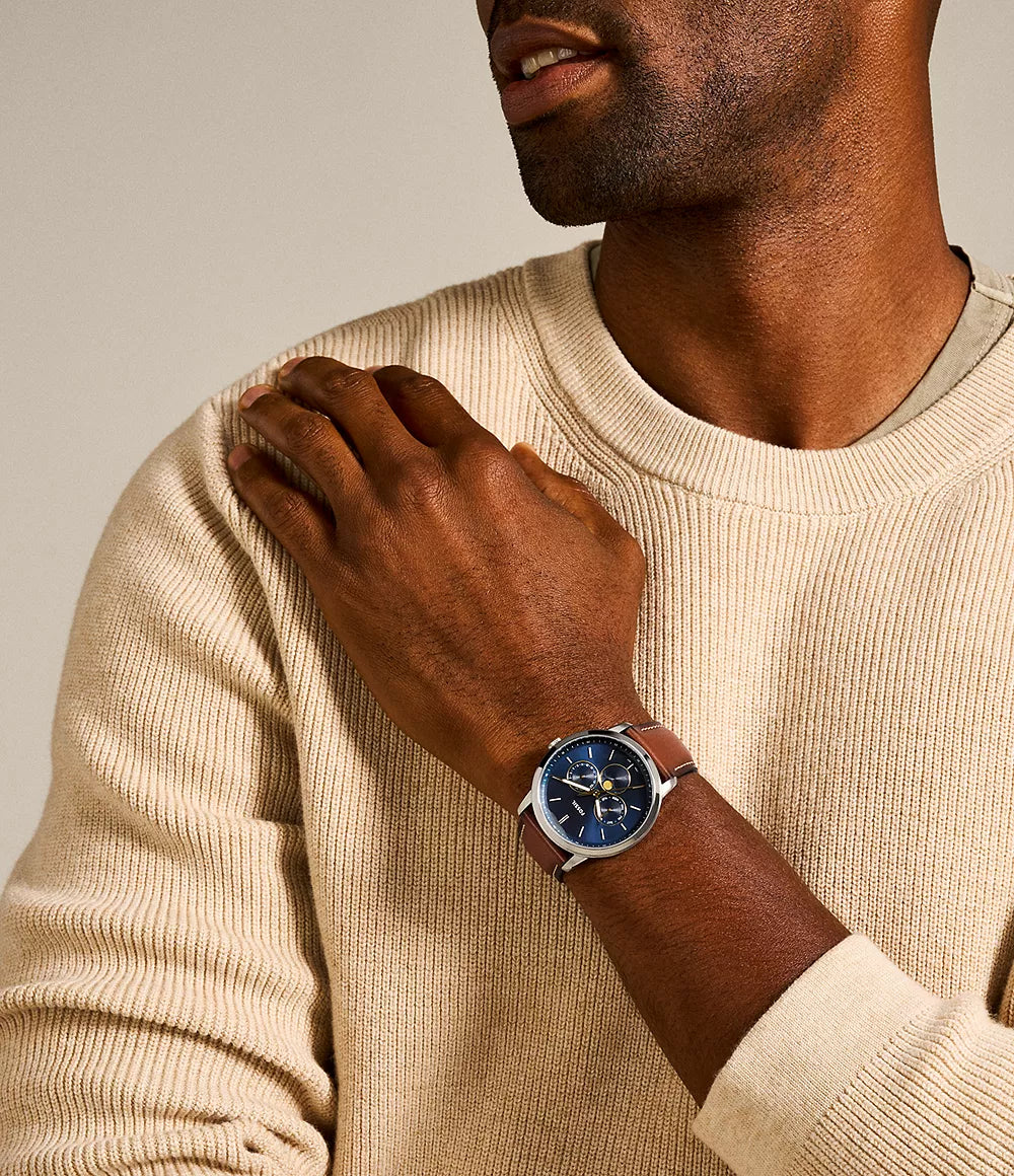 FS5903 Reloj Fossil Neutra Moonphase de hombre pulsera de cuero 42 mm