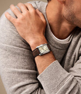 FS6012 Fossil Carraway para hombre pulsera de piel cuadrado