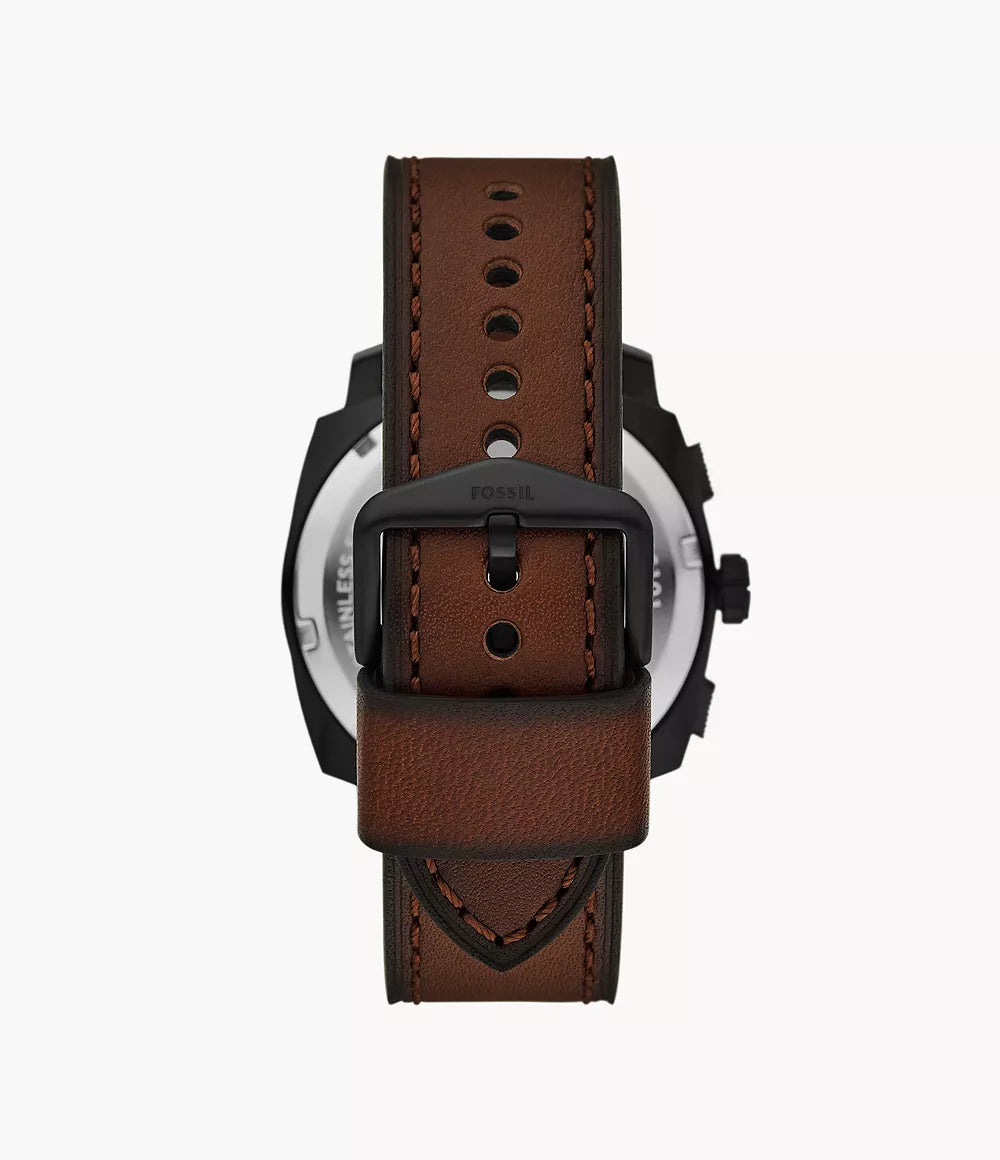 FS6101 Reloj Fossil Machine de caballero pulsera de cuero 44 mm