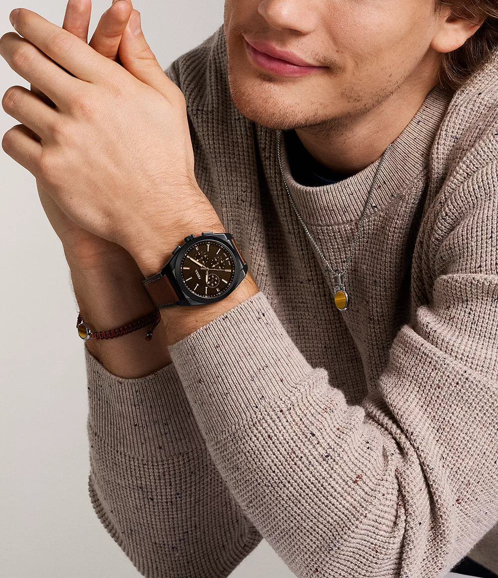 FS6108 Reloj Fossil Everett de hombre banda de piel 44 mm