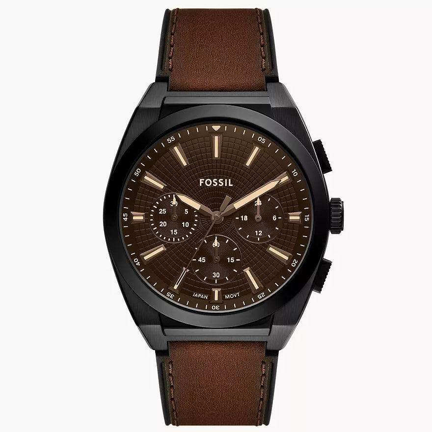 FS6108 Reloj Fossil Everett de hombre banda de piel 44 mm