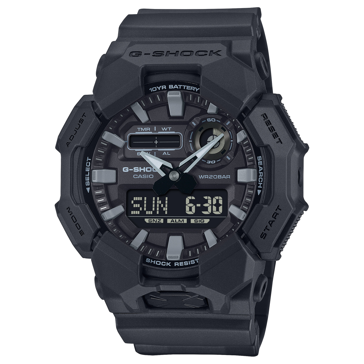 GA-010-1A1 Reloj G-Shock de caballero pulsera de resina 10 años de batería