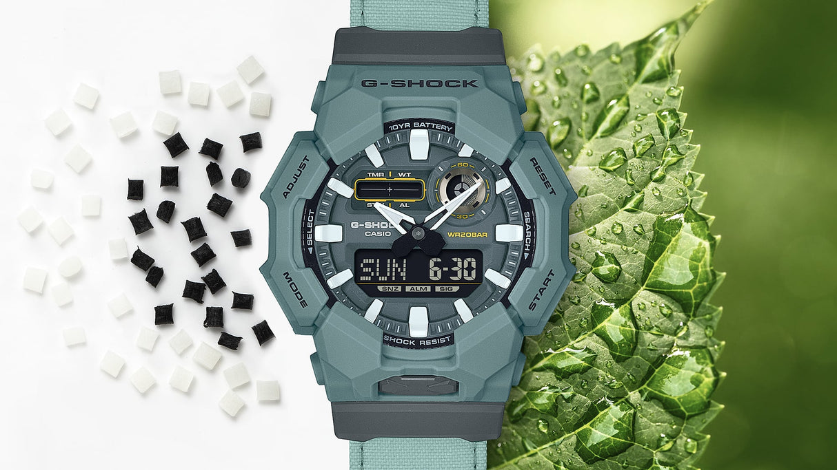 GA-010CE-2A Reloj G-Shock de hombre correa de tela 10 años de batería