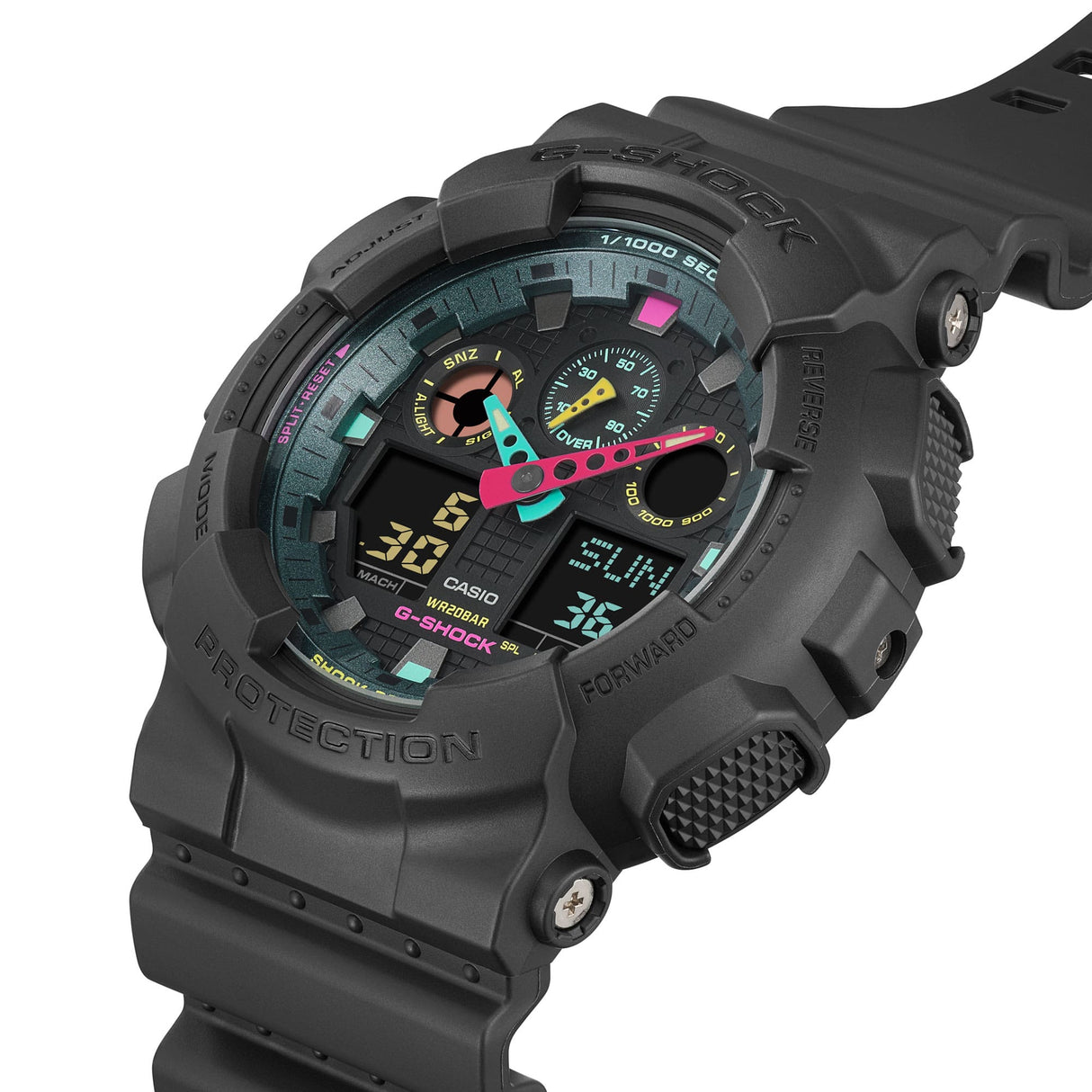 GA-100MF-1A Reloj G-Shock Pulsera de Caucho para Caballero Digital y Análogo