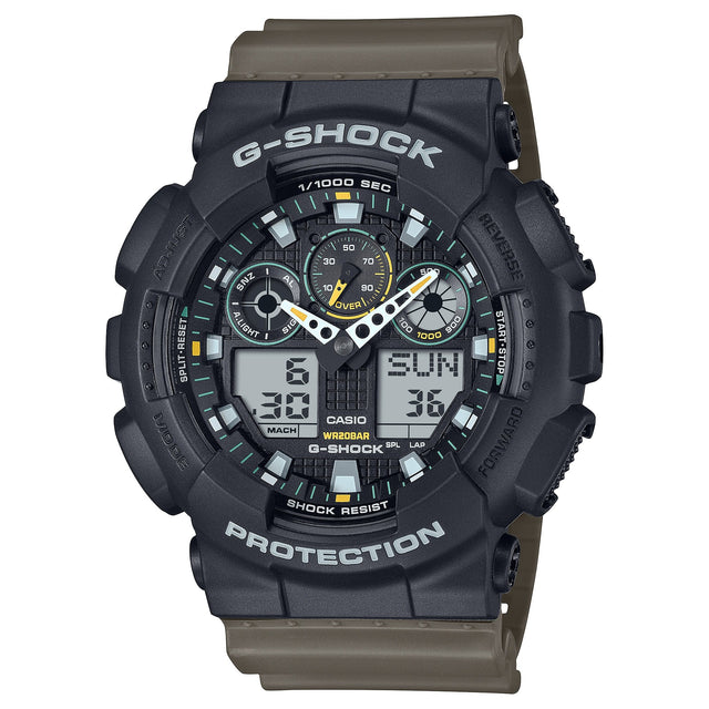 GA-100TU-1A3 G-Shock reloj para caballero sport con pulsera de resina