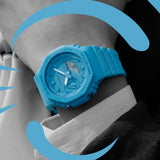 GA-2100-2A2 Reloj G-Shock Pulsera de Caucho para Hombre Doble hora