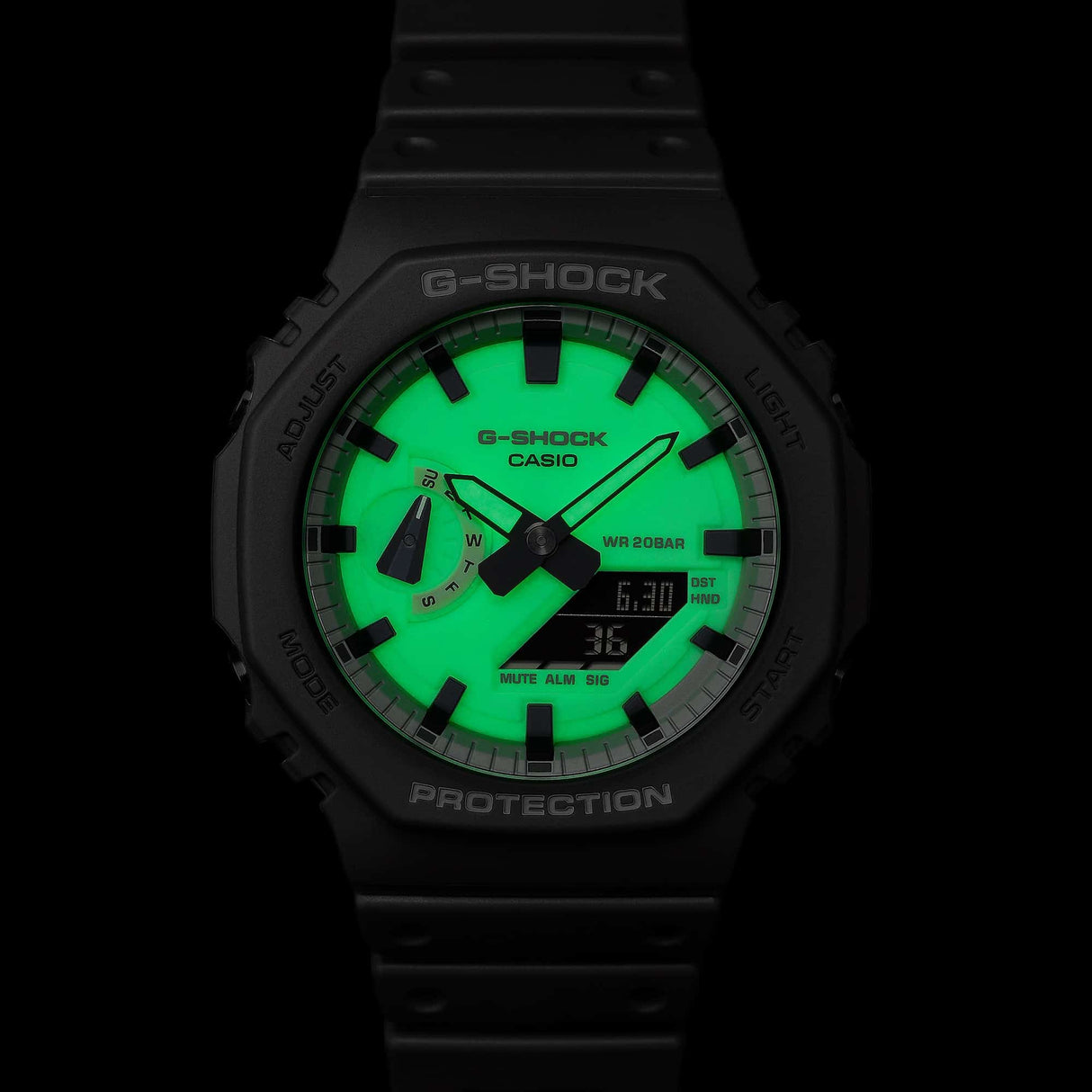 GA-2100HD-8A Reloj G-Shock Pulsera de Caucho para Caballero Doble Hora