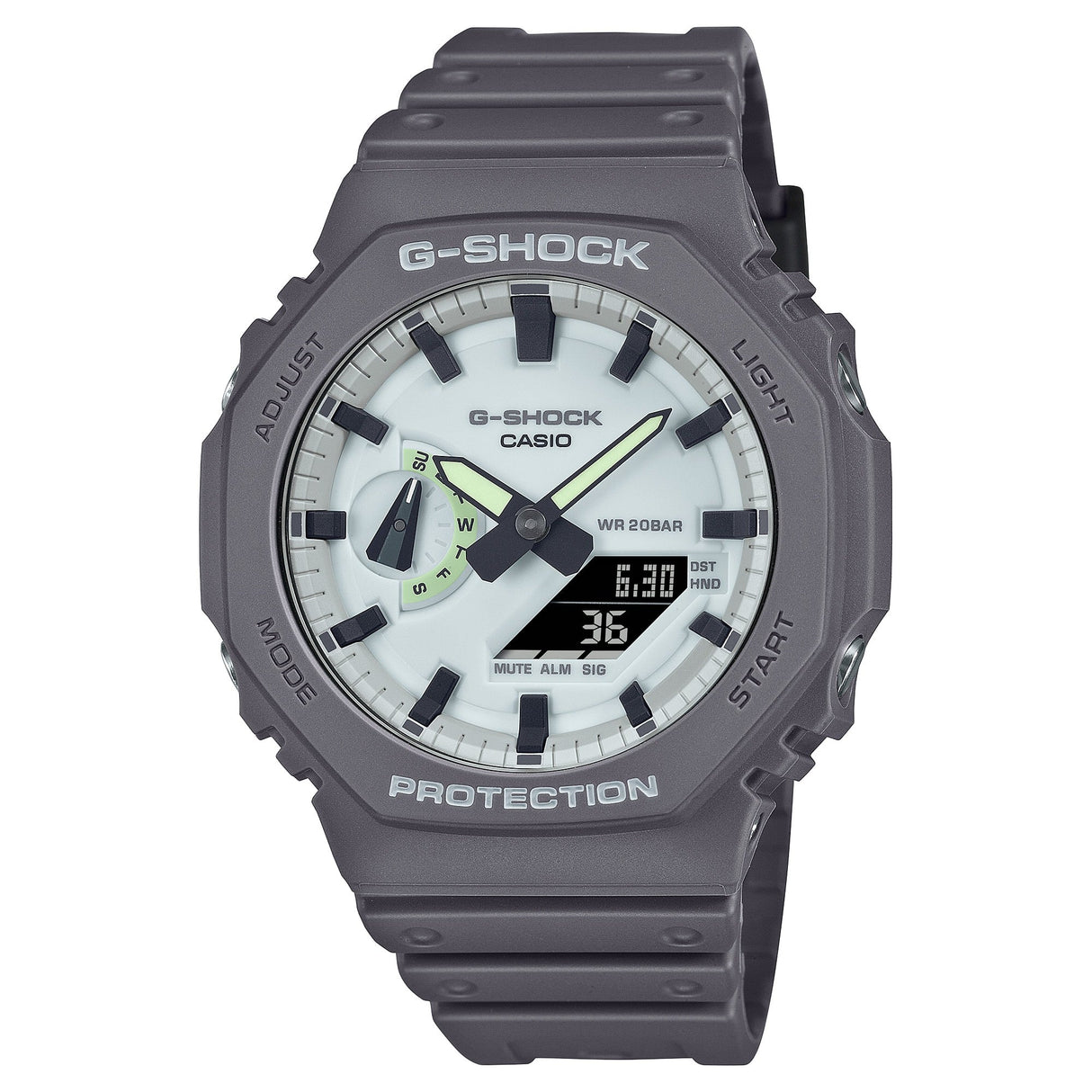 GA-2100HD-8A Reloj G-Shock Pulsera de Caucho para Caballero Doble Hora