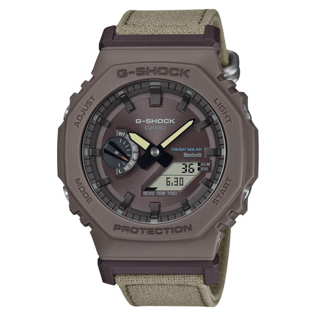 GA-B2100CT-5A Reloj G-Shock Doble Hora para hombre pulsera de tela