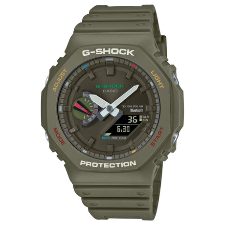 GA-B2100FC-3A Reloj G-Shock Pulsera de Goma para Caballero Doble Hora