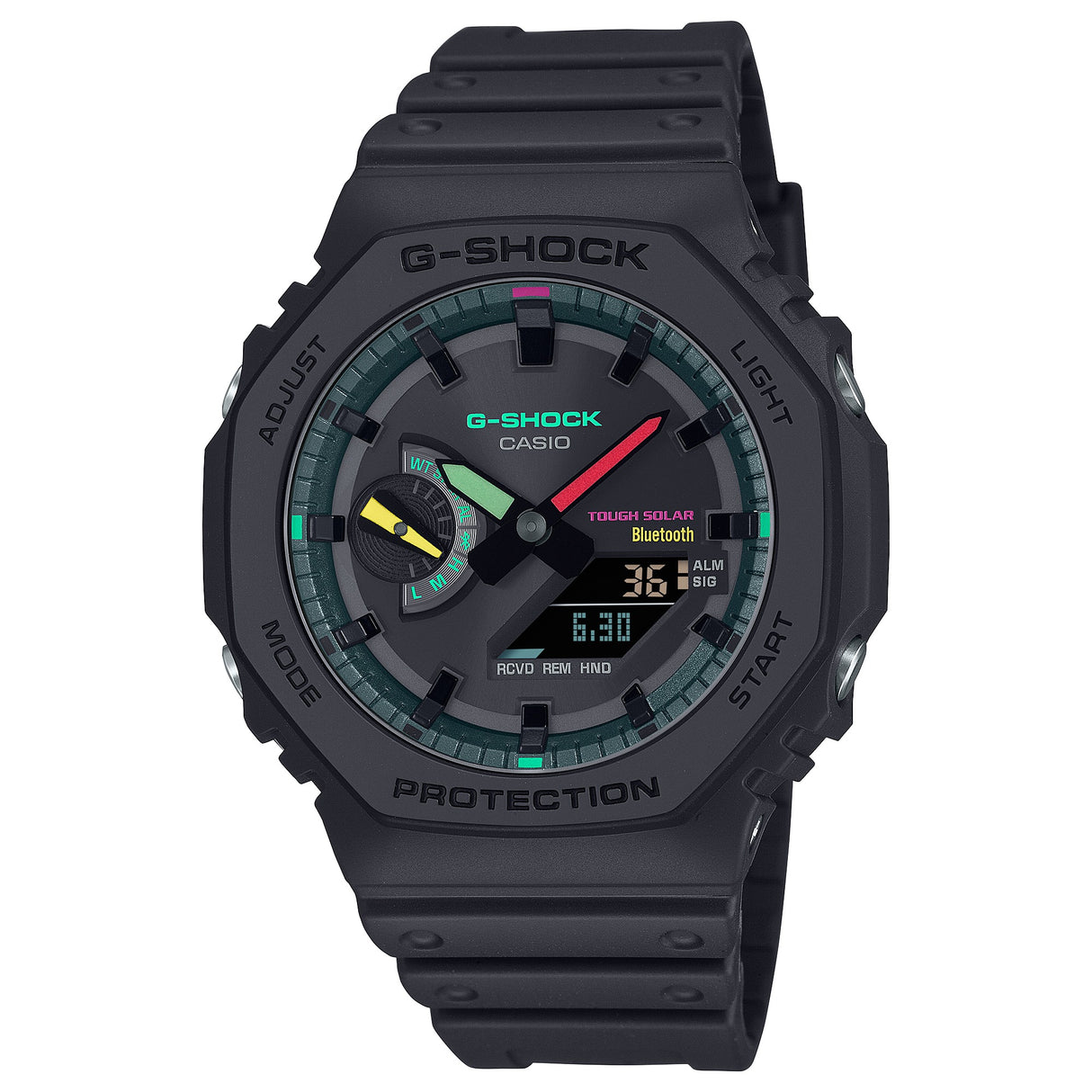 GA-B2100MF-1A Reloj G-Shock Doble Hora para caballero correa de caucho