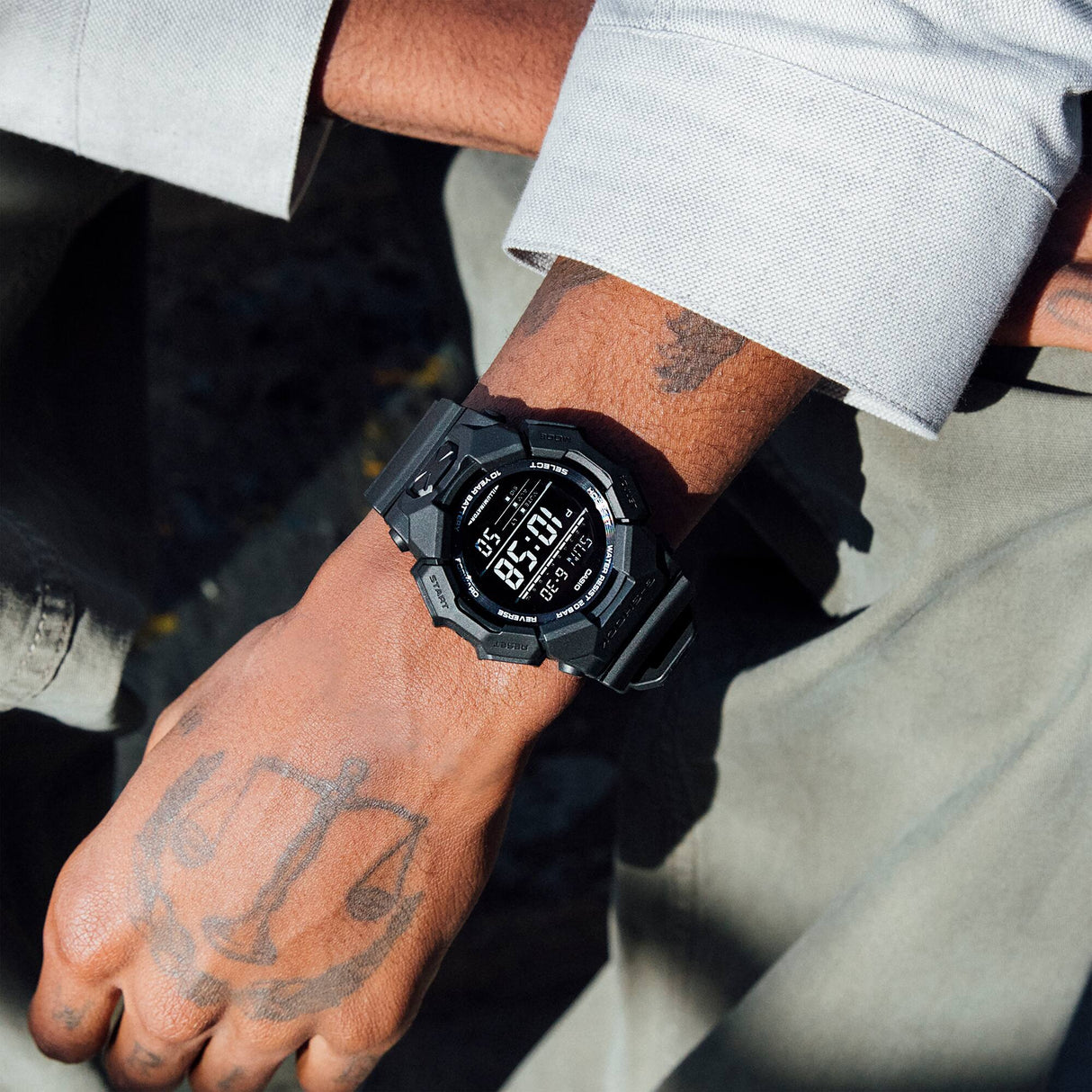 GD-010-1A1 Reloj G-Shock de caballero pulsera de caucho 10 años de batería