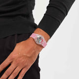 GE292 Reloj Swatch Clearly Red Striped unisex banda de resina