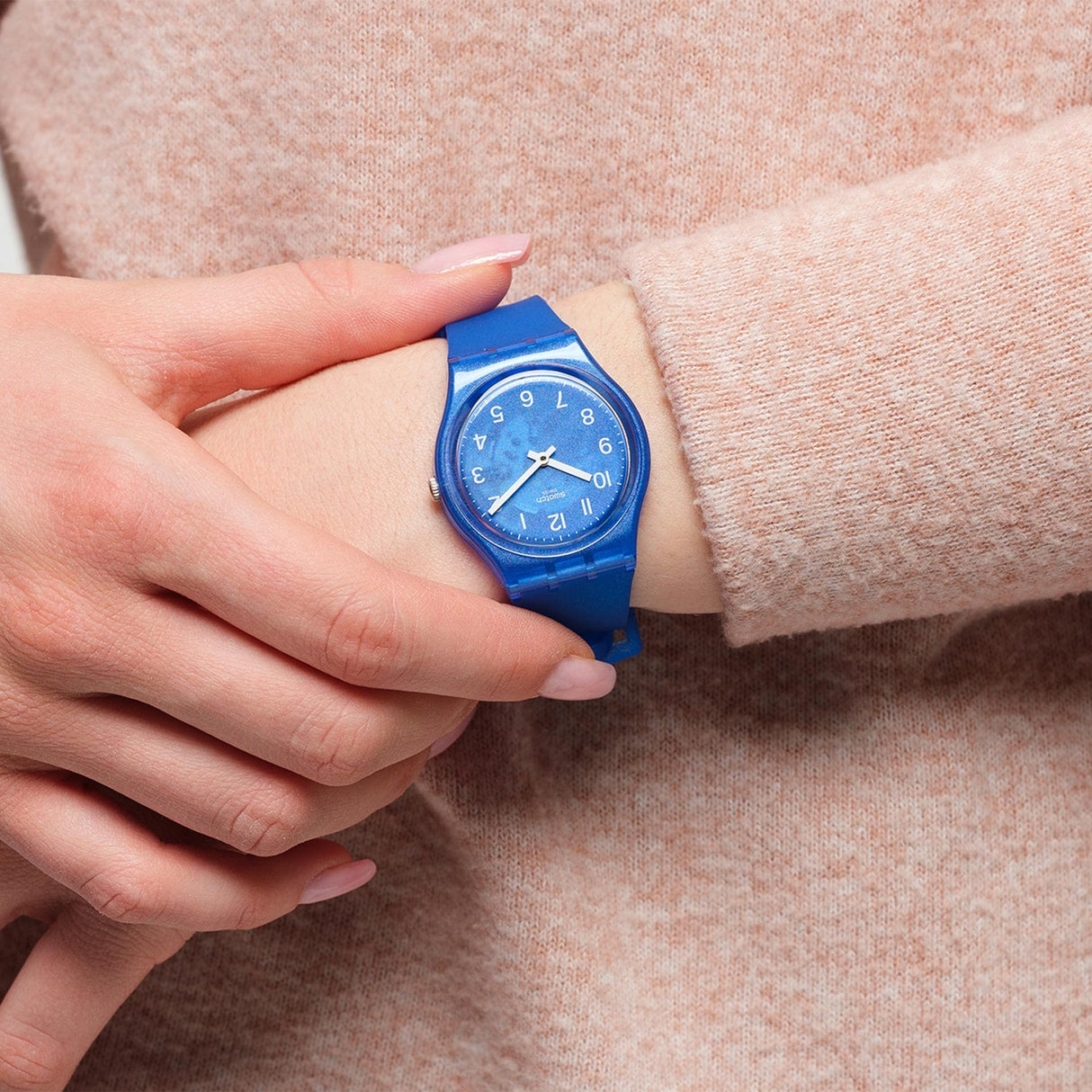 GL124 Reloj Swatch Blurry Blue de dama pulsera de caucho