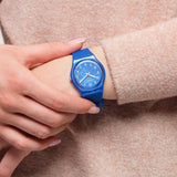 GL124 Reloj Swatch Blurry Blue de dama pulsera de caucho