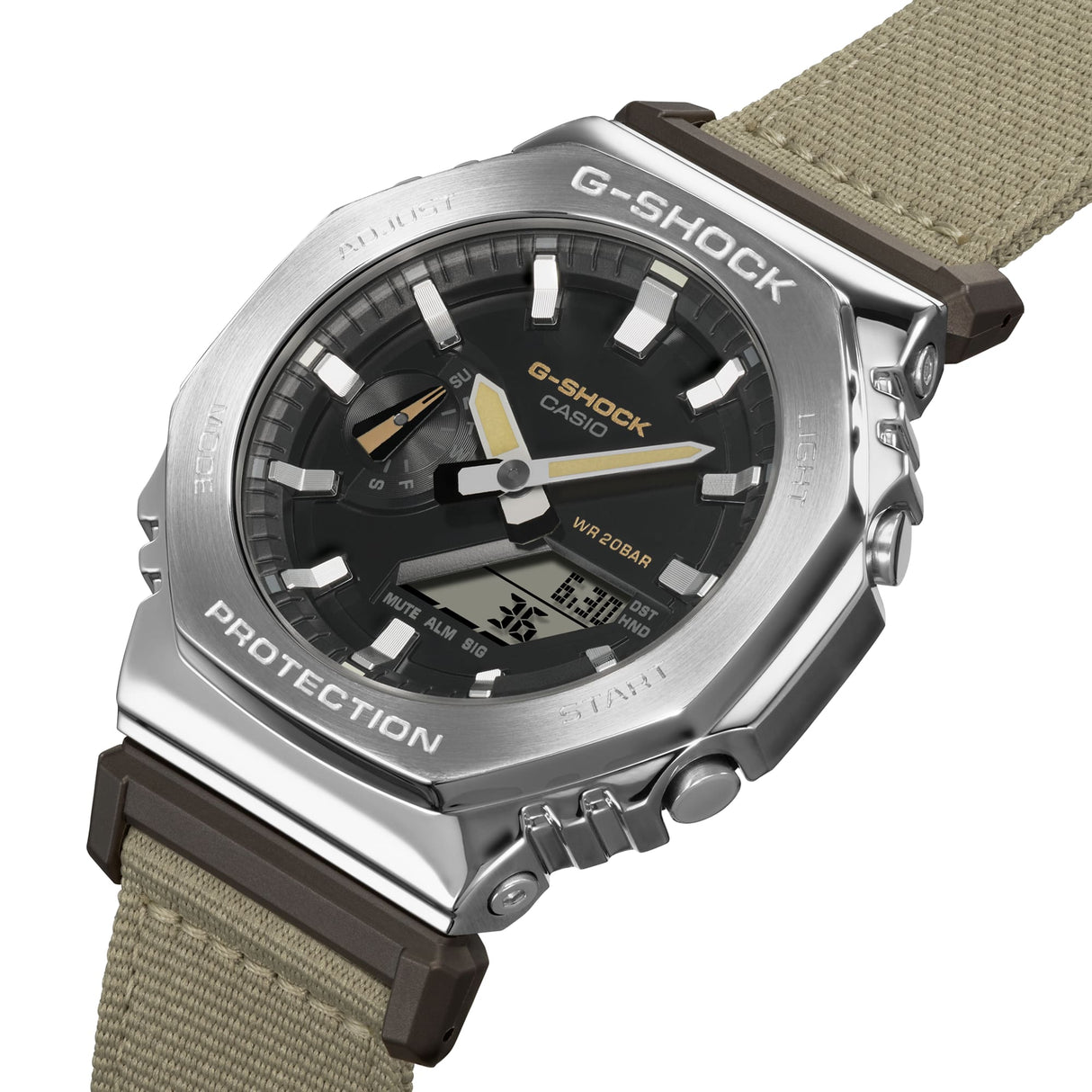 GM-2100C-5A G-Shock G-Steel Reloj para Hombre Pulsera de Tela