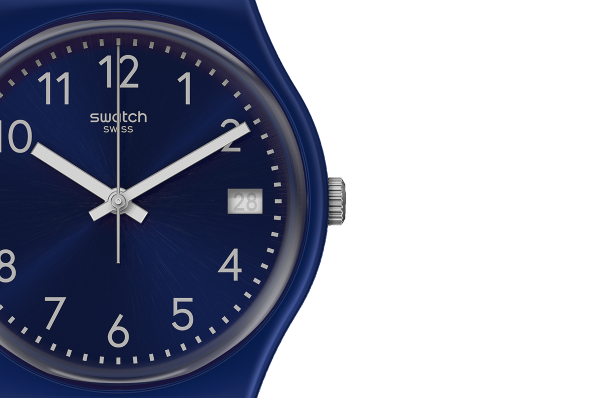 GN416 Swatch Pearlyblue de caballero pulsera de caucho