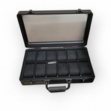 KS-006 Maleta de relojes con 12 espacios con vidrio frontal