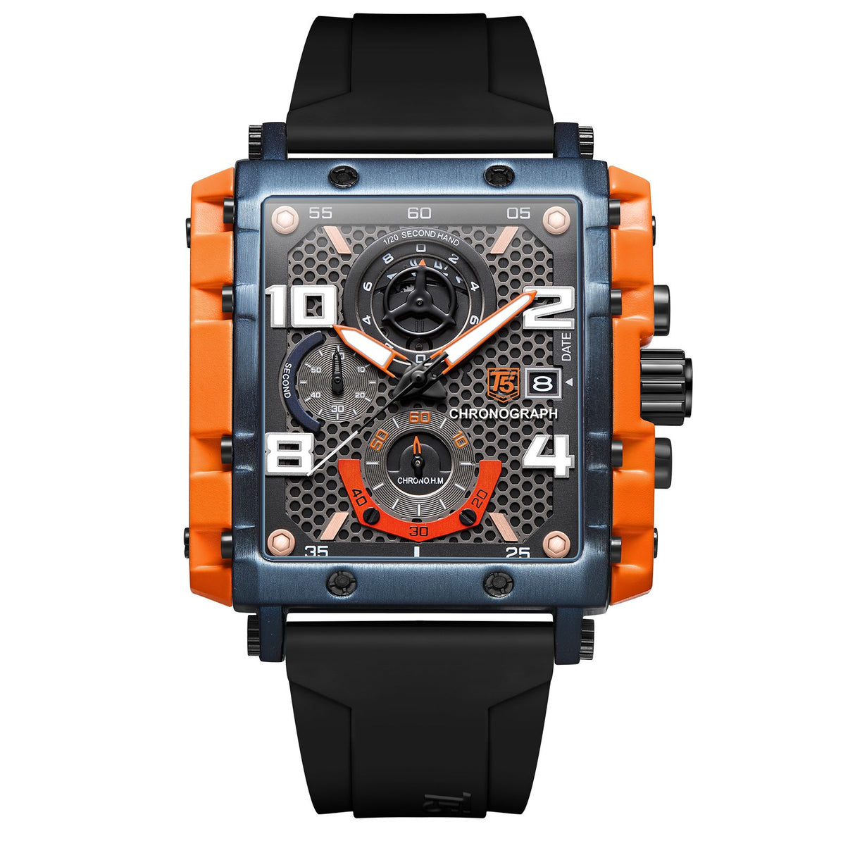 H3886G Reloj T5 para hombre análogo correa de caucho