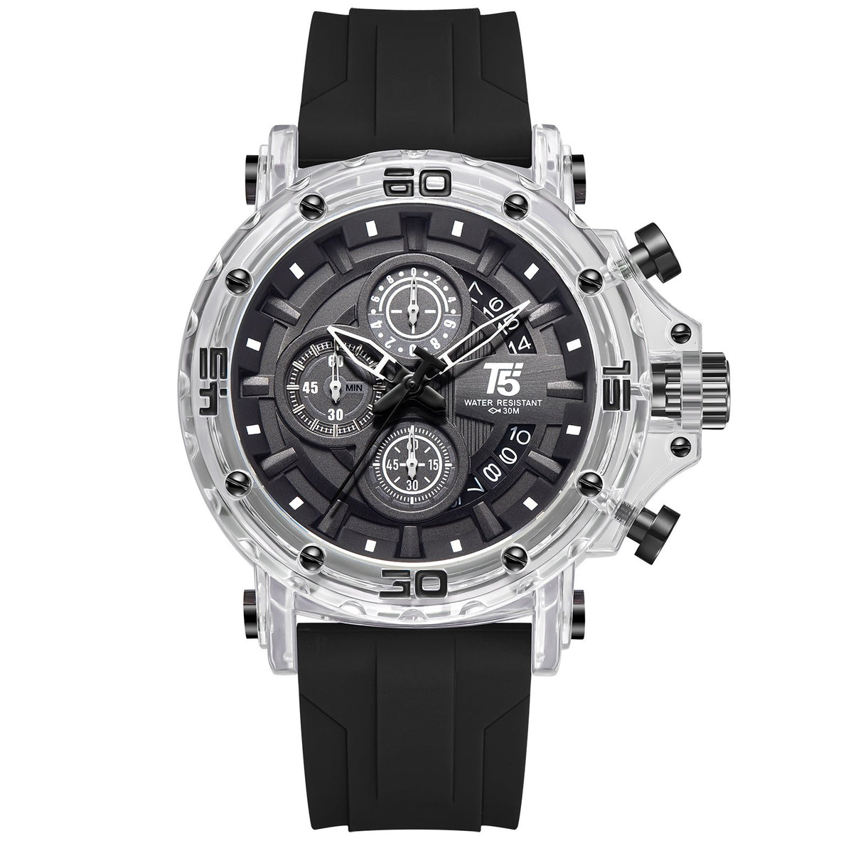 H4004G Reloj T5 para hombre pulsera de goma