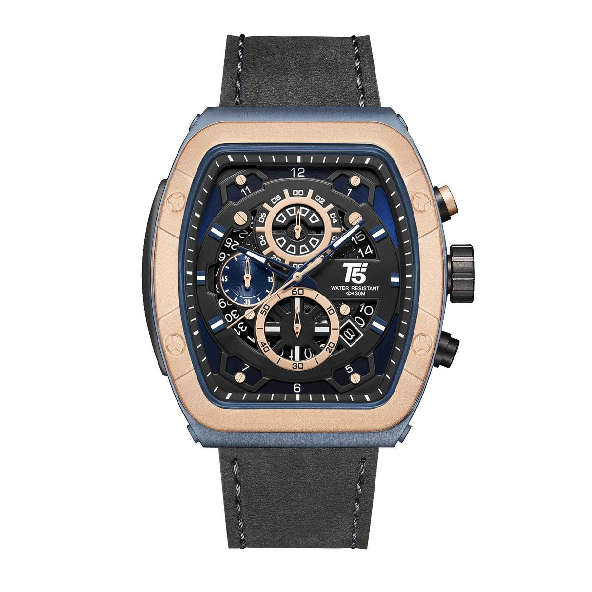 H4016G Reloj T5 para hombre correa de cuero