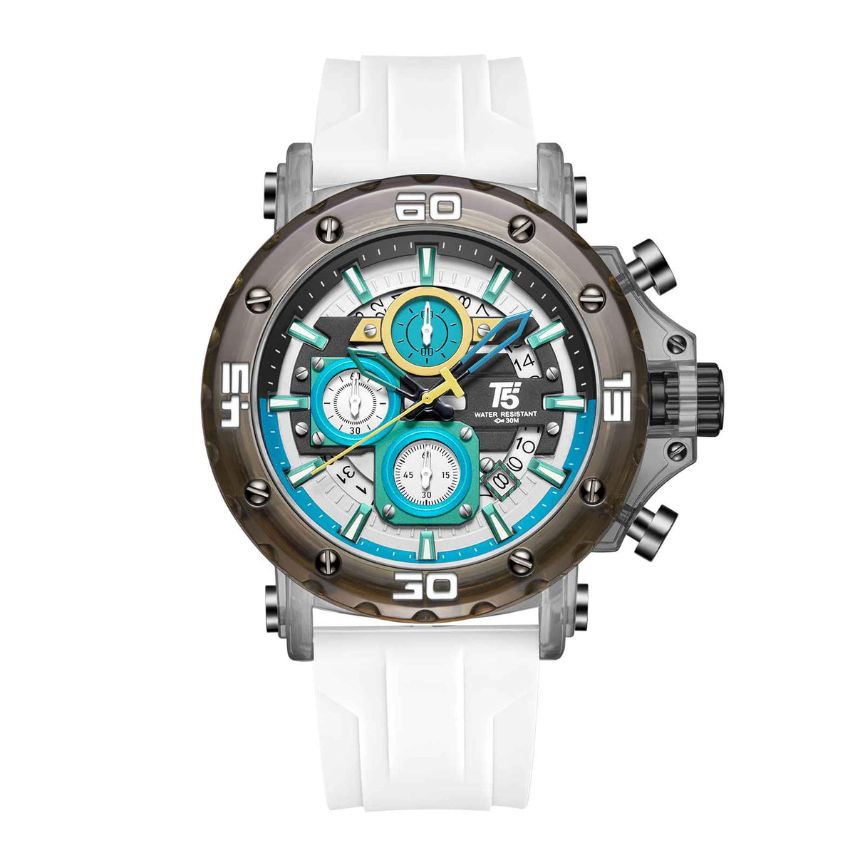 H4043G Reloj T5 para hombre pulsera de goma