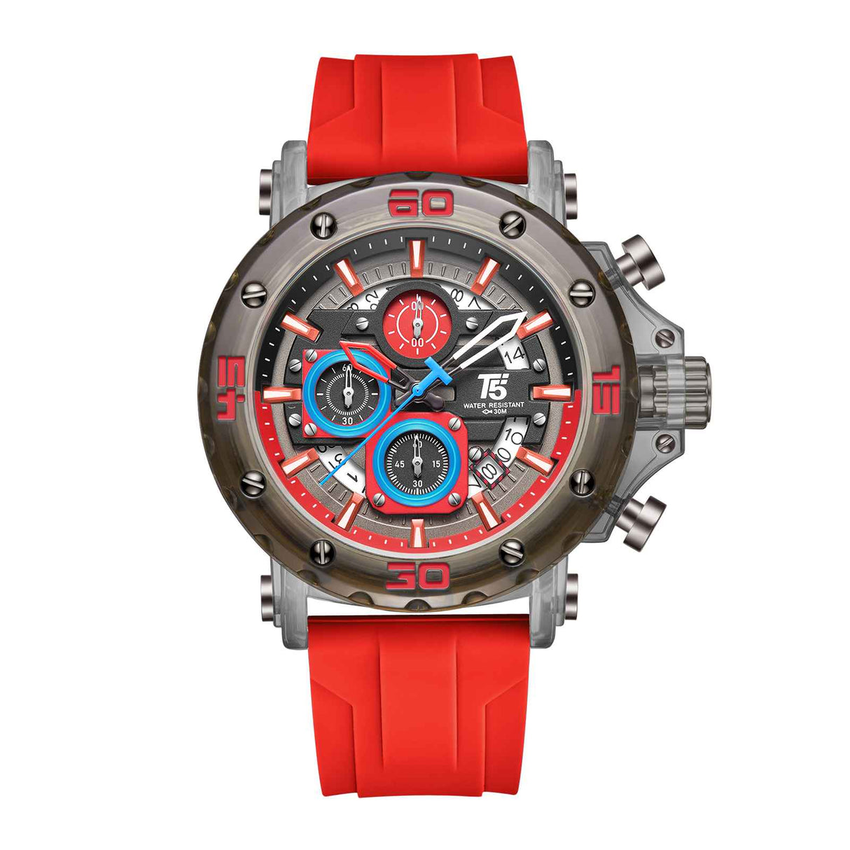 H4043G Reloj T5 para hombre pulsera de goma