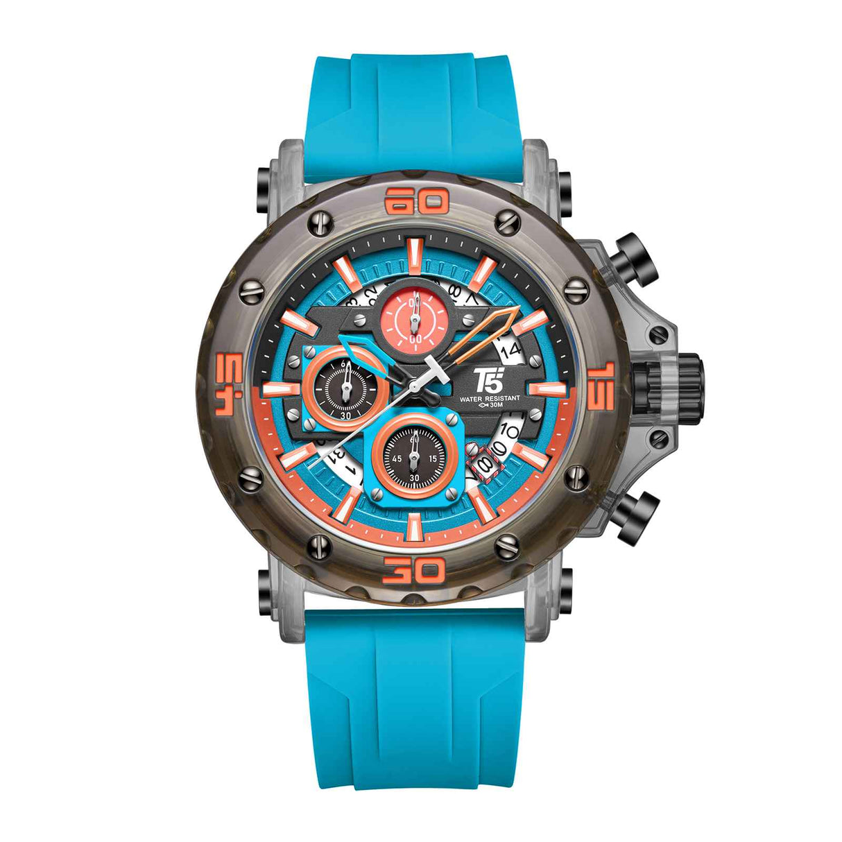 H4043G Reloj T5 para hombre pulsera de goma