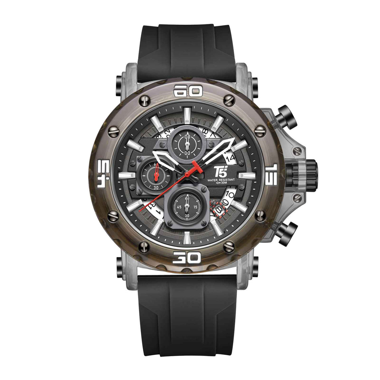 H4043G Reloj T5 para hombre pulsera de goma