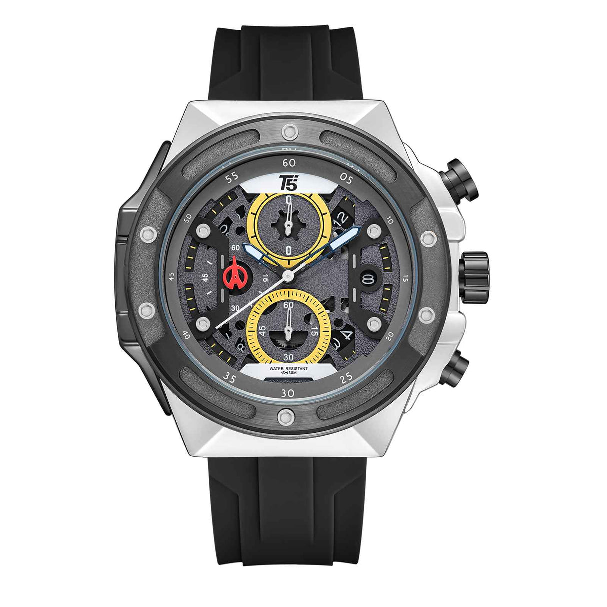 H4046G Reloj T5 para hombre pulsera de goma