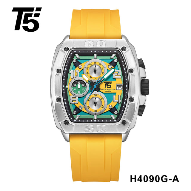 H4090G Reloj t5 para hombre pulsera de caucho