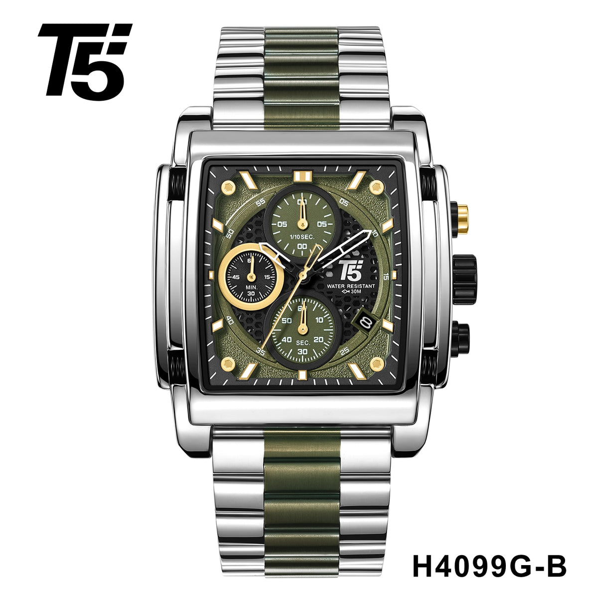 H4099G Reloj T5 para hombre banda de metal