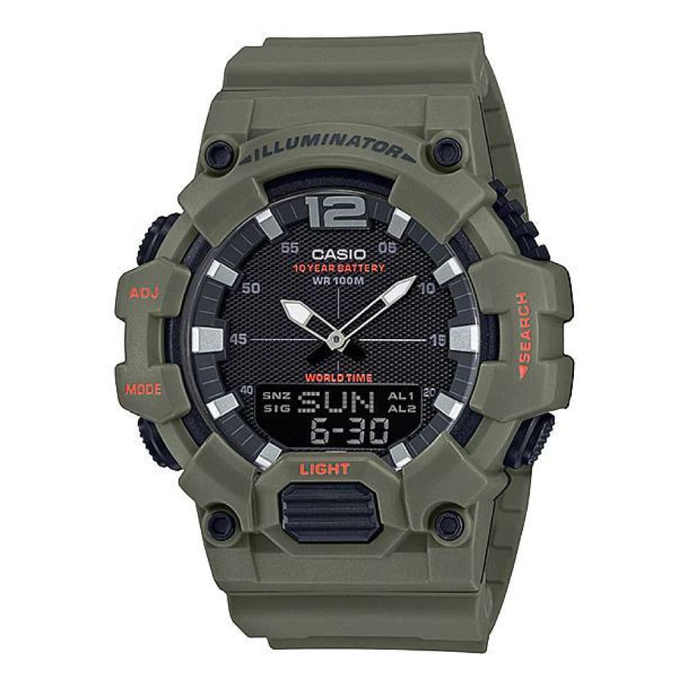 HDC-700-3A2V Reloj Casio para Hombre, Hora Mundial 10 Años de Batería, Illuminator