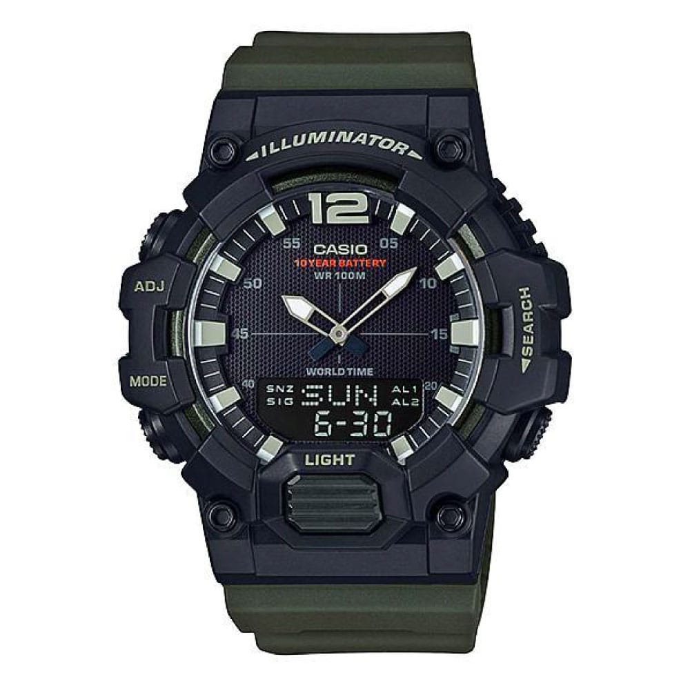 HDC-700-3AV Reloj Casio para Hombre, Hora Mundial 10 Años de Batería, Illuminator