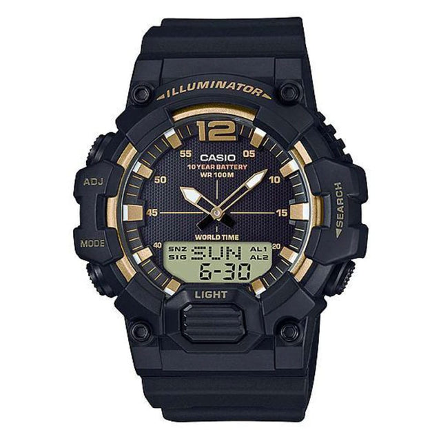 HDC-700-9AV Reloj Casio para Hombre, Hora Mundial 10 Años de Batería, Illuminator