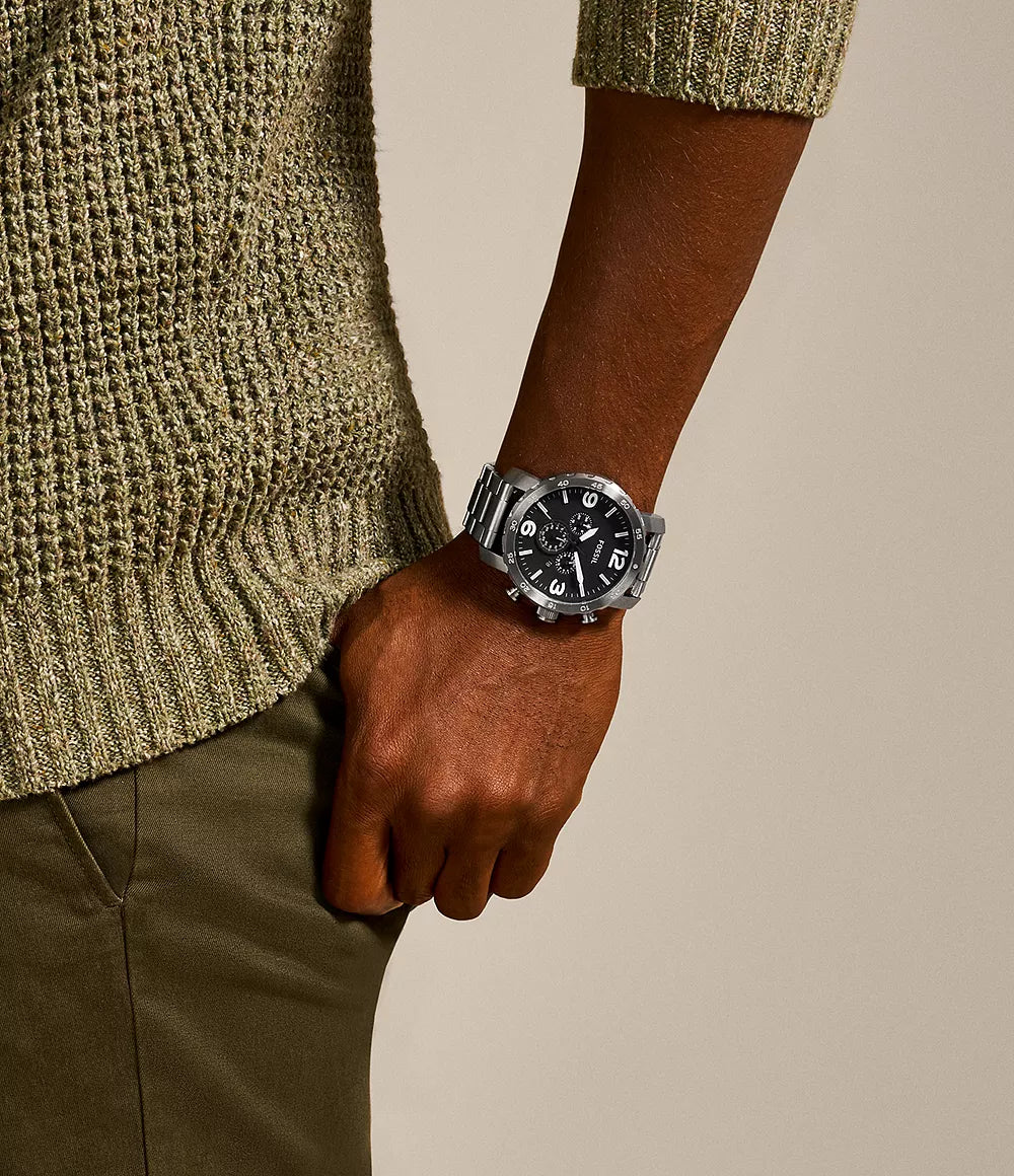 JR1353 Reloj Fossil Nate de caballero pulsera de metal 50 mm
