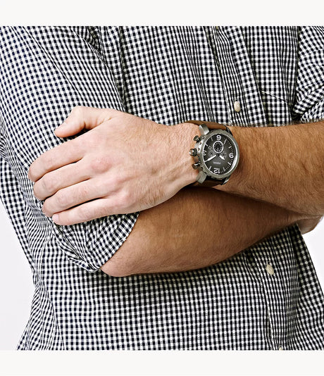 JR1424 Reloj Fossil Nate de caballero correa de piel