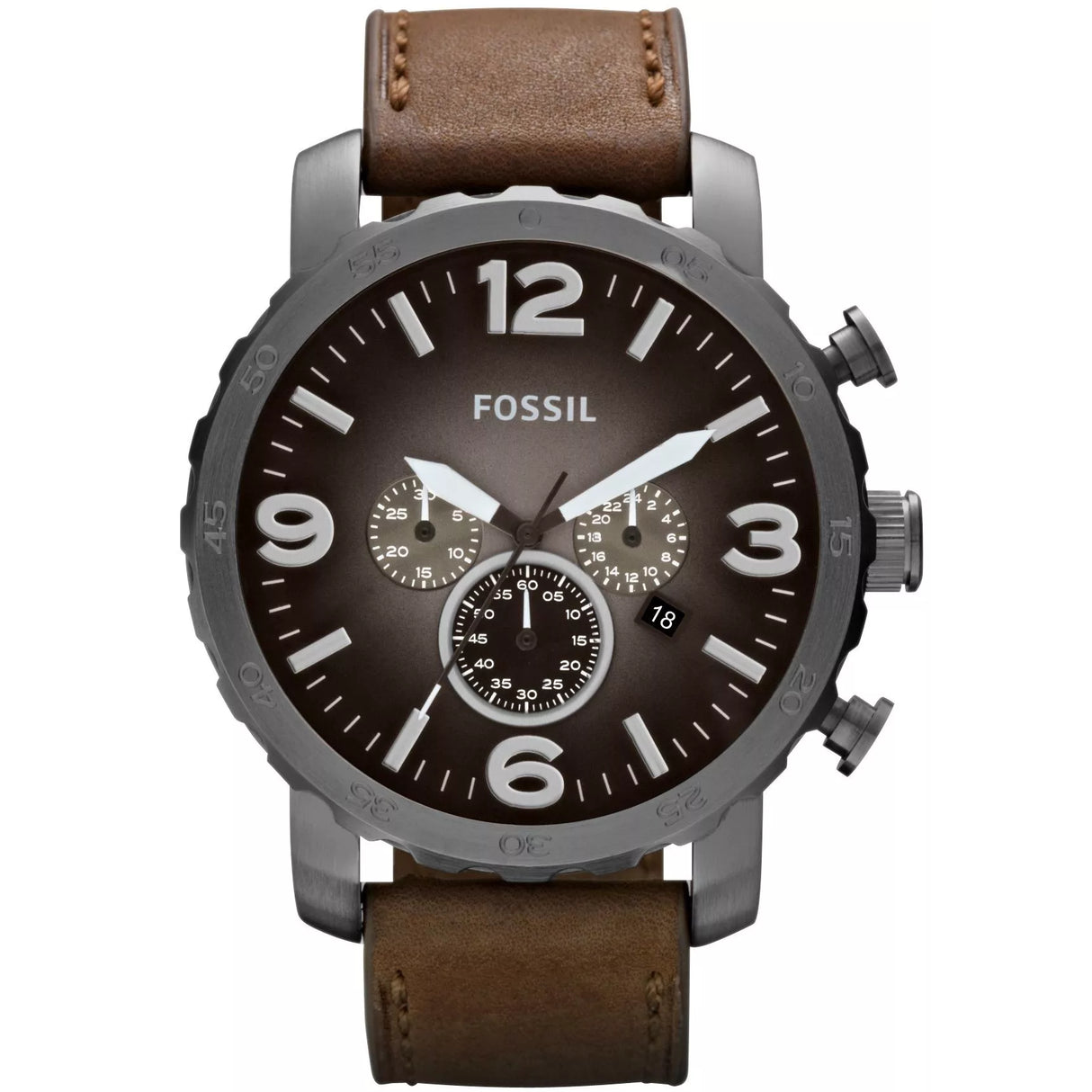 JR1424 Reloj Fossil Nate de caballero correa de piel