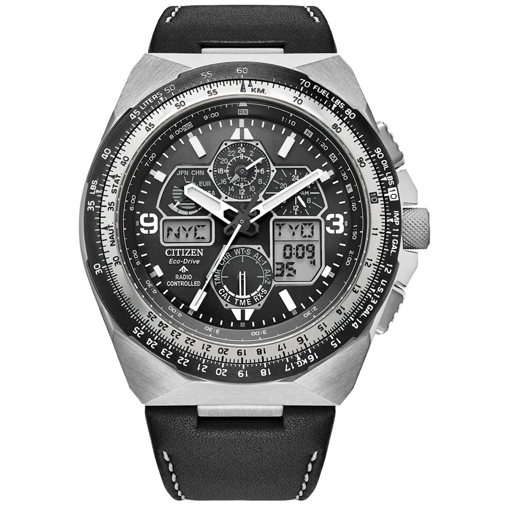 JY8149-05E Reloj Citizen Promaster Skyhawk de caballero pulsera de cuero