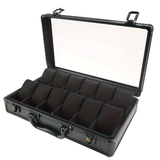 KS-006 Maleta de relojes con 12 espacios con vidrio frontal