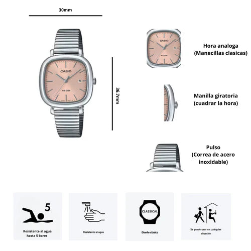 LTP-B166D-4AV Casio de dama pulsera de metal