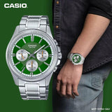 MTP-1375D-3AV Reloj Casio Análogo para Caballero con Pulsera de Acero Inoxidable