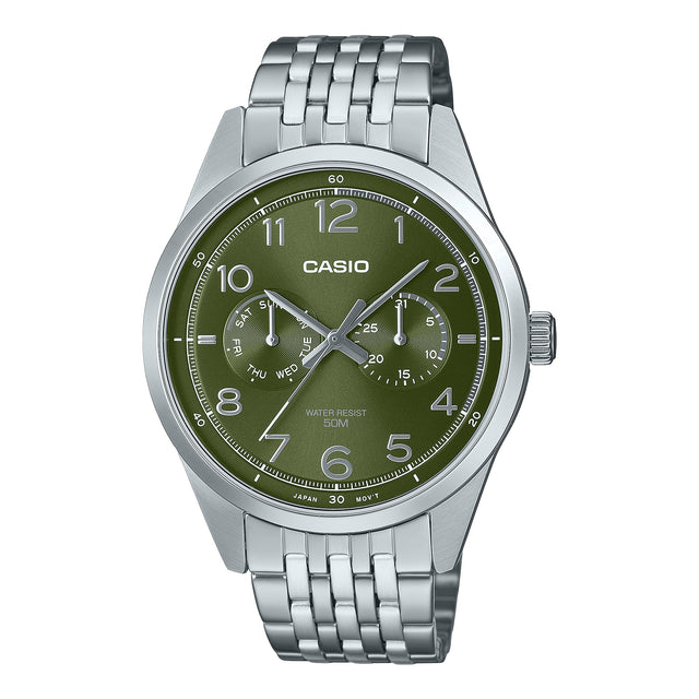 MTP-E340D-3AV Reloj Casio Análogo para hombre con Pulsera de Acero Inoxidable