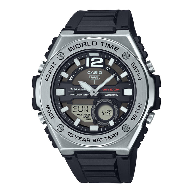 MWQ-100-1AV Casio Hora mundial, Telememo, 10 Años de Batería Reloj para Hombre