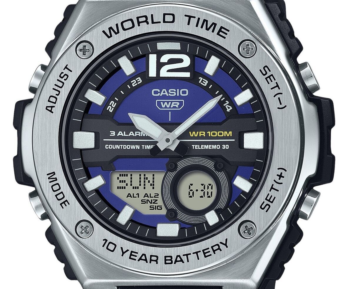 MWQ-100-2AV Casio Hora mundial, Telememo, 10 Años de Batería Reloj para Hombre