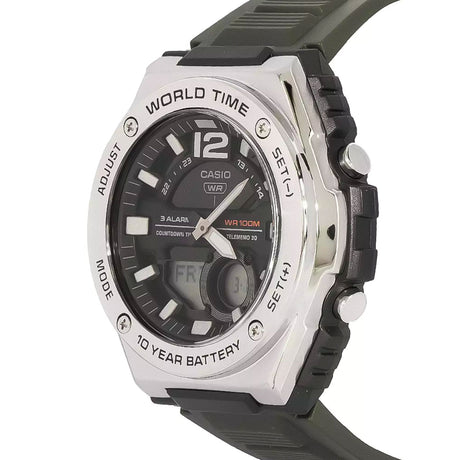 MWQ-100-3AV Casio Hora mundial, Telememo, 10 Años de Batería Reloj para Hombre