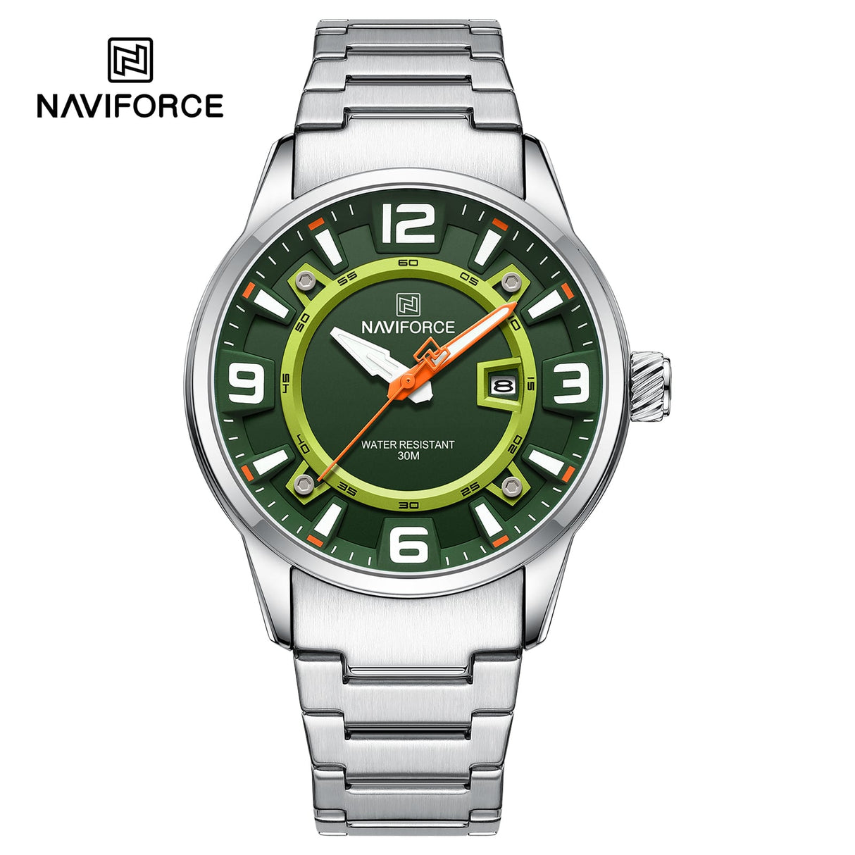 NF8044 Naviforce reloj para caballero pulsera de acero inoxidable