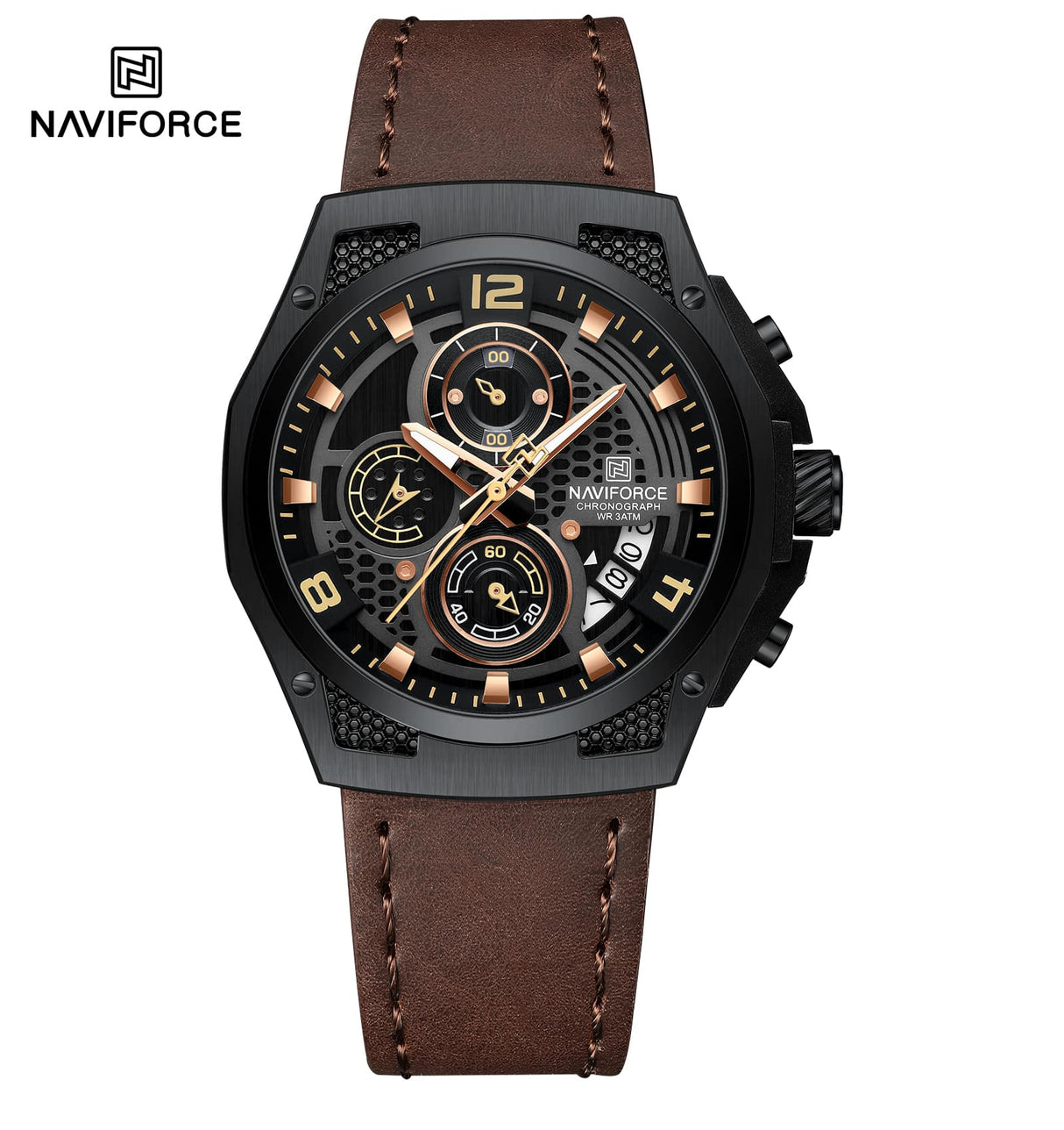 NF8051L Naviforce reloj para caballero correa de piel