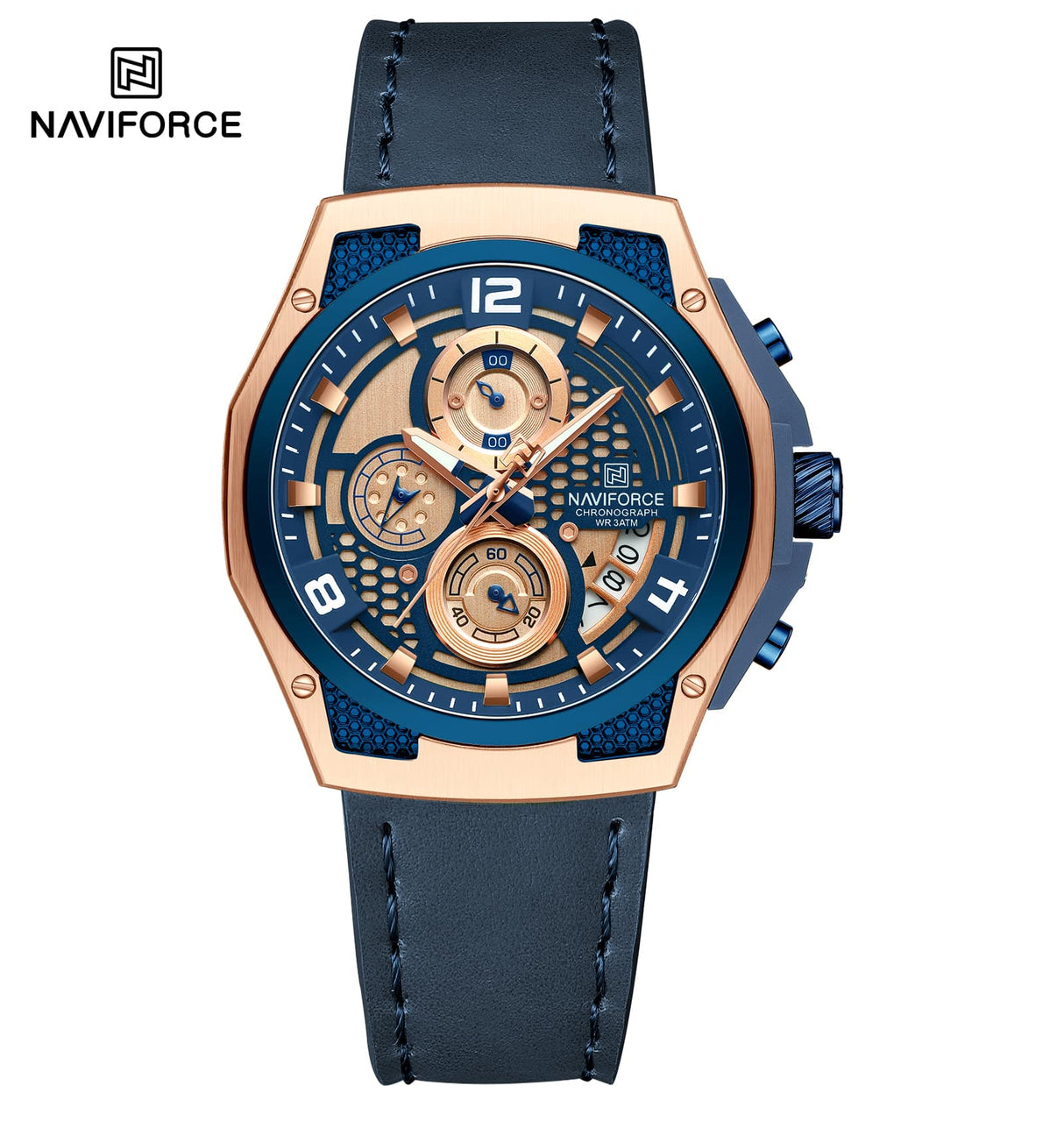 NF8051L Naviforce reloj para caballero correa de piel